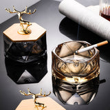 Cool Glass Ashtray with Lid Smokeless Covered Lidded Ash Tray Cute