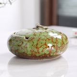 cool outdoor ashtray with lid cute ceramic ash tray smokeless covered lidded vintage windproof green