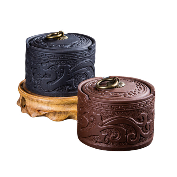 smokeless ashtray outdoor ash tray with lid dragon vintage ceramic