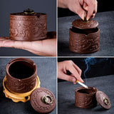 smokeless ashtray outdoor ash tray with lid dragon vintage ceramic