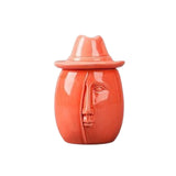 smokeless ashtray outdoor ash tray with lid ceramic cowboy orange