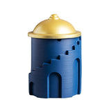 cute fortress ashtray with lid cool cement ash tray covered lidded windproof smokeless modern creative blue