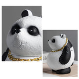 cute panda ashtray with lid cool cement animal ash tray covered windproof smokeless animal