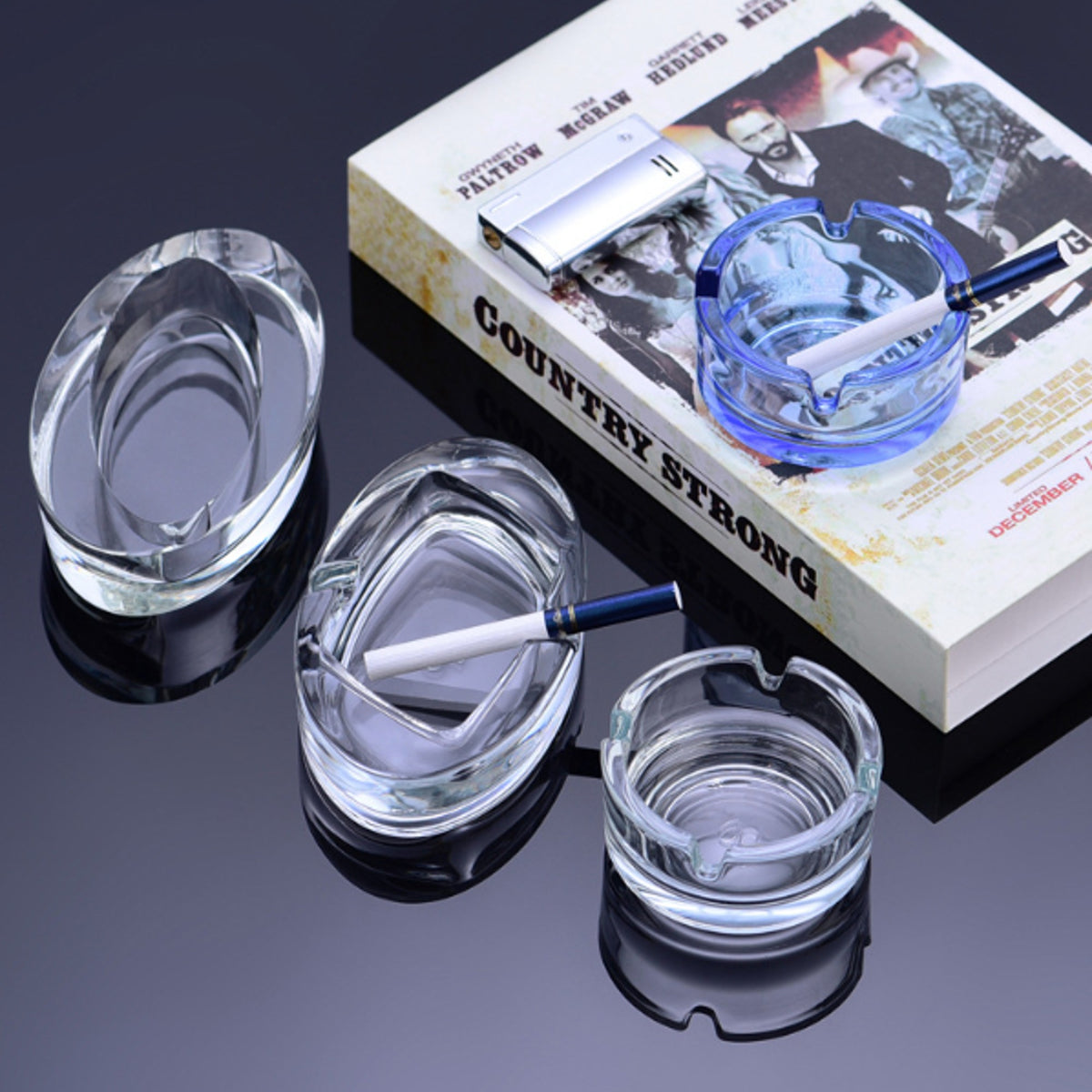 Glass Ashtray Minimalist Round Oval Portable – Ashtray Planet
