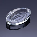 Glass Ashtray Minimalist Oval Portable Transparent