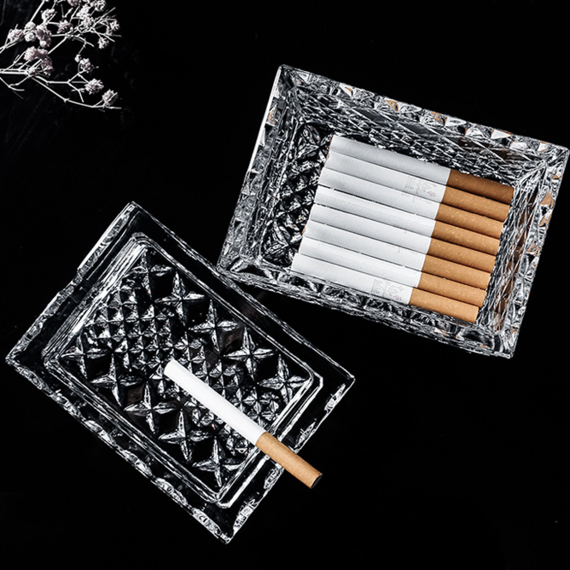 Ashtray with Storage for Cigarettes Cigars