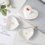 outdoor ashtray heart shape ash tray ceramic white minimalist