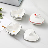 outdoor ashtray heart shape ash tray ceramic white minimalist