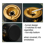 outdoor ashtray with lid cute cool metal ash tray stainless steel windproof lidded smokeless covered elegant blue black green home decor handmade vintage retro modern