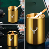 Metal Car Ashtray with Lid Stainless Steel