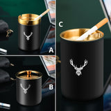 metal outdoor car ashtray with lid stainless steel ash tray windproof black