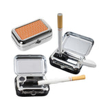 Mini Ashtray Fits in Pocket Metal Stainless Steel Portable Covered Smokeless orange