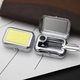 Mini Ashtray Fits in Pocket Metal Stainless Steel Portable Covered Smokeless yellow