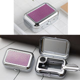 Mini Ashtray Fits in Pocket Metal Stainless Steel Portable Covered Smokeless purple