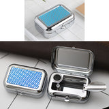 Mini Ashtray Fits in Pocket Metal Stainless Steel Portable Covered Smokeless blue
