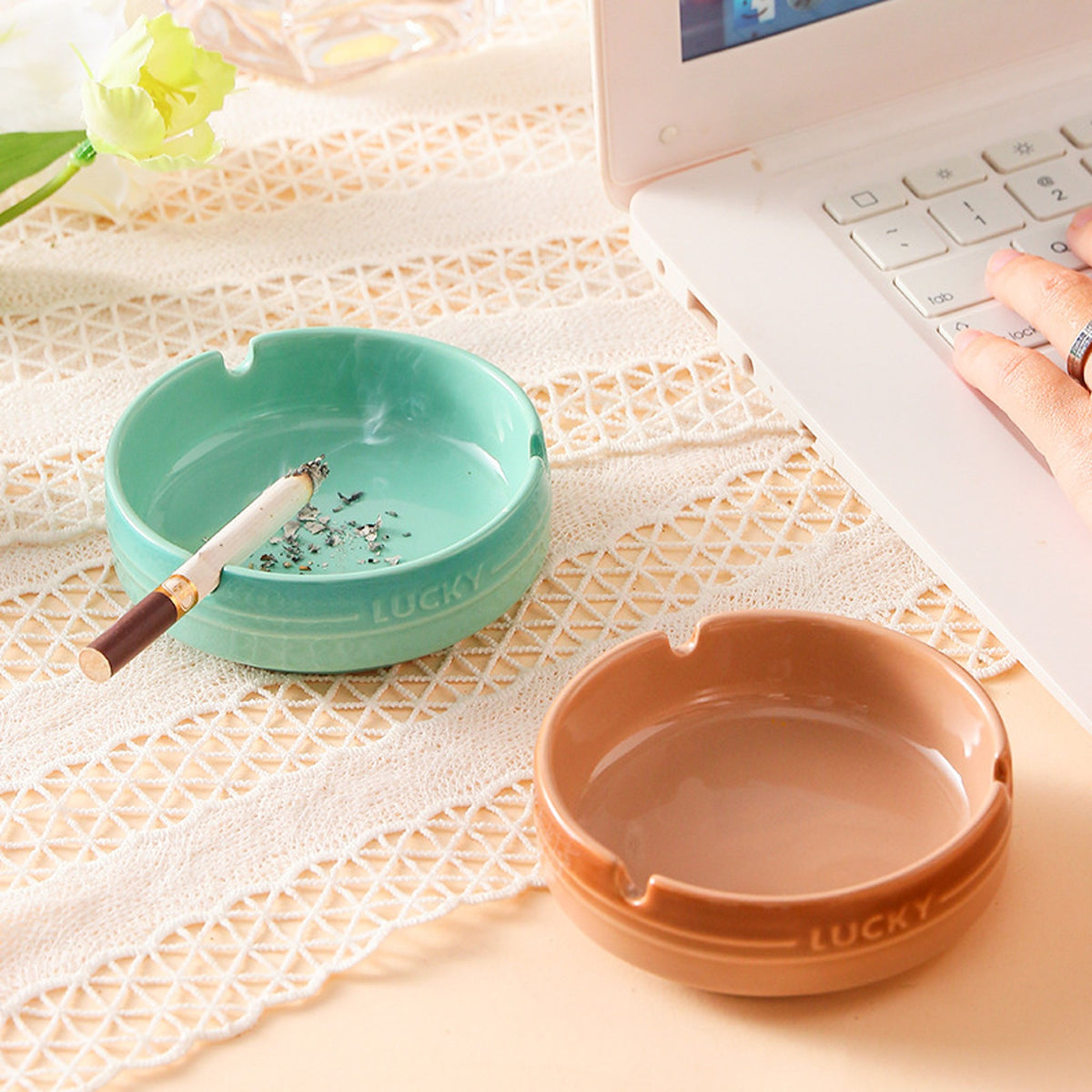 Lucky Ashtray Minimalist Colorful Ceramic Ashtray