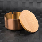 Cute Minimalist Stainless Steel Outdoor Ashtray with Lid Rose