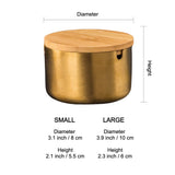Cute Minimalist Stainless Steel Outdoor Ashtray with Lid Gold Measurements