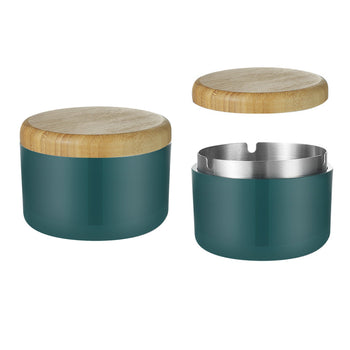 nordic outdoor ashtray with lid stainless steel metal ash tray smokeless windproof covered lidded decorative handmade