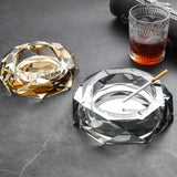 cool outdoor ashtray vintage cute crystal glass ash tray heavy large handmade octagonal classy luxury elegant 