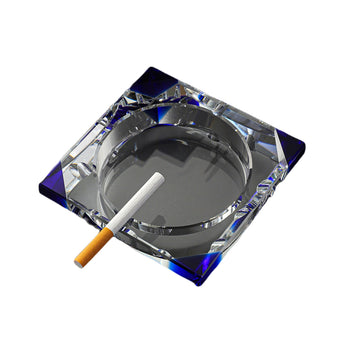 outdoor ashtray crystal glass ash tray heavy classy luxury blue