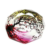 outdoor crystal glass ashtray classy heavy large cute cool ash tray wishing trees red pink