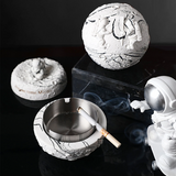 outdoor ashtray with lid cement ash tray moon astronaut smokeless nasa