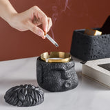 outdoor ashtray with lid cement gentleman ash tray black gray
