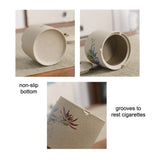 outdoor ashtray with lid ceramic ash tray chinese painting smokeless