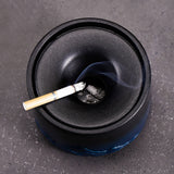 outdoor ashtray with lid ceramic ash tray dark mountain waves