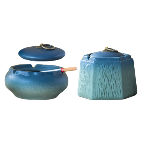 outdoor ashtray with lid ceramic ash tray smokeless cool elegant