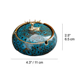 outdoor ashtray with lid cool cute ceramic ash tray gold deer elk vintage smokeless covered lidded smokeless windproof blue