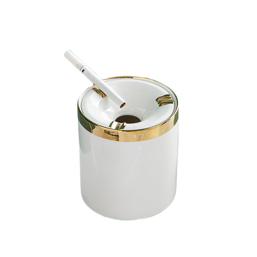 outdoor ashtray with lid cool cute ceramic ash tray nordic gold edge classy windproof