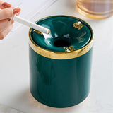 outdoor ashtray with lid cool cute ceramic ash tray nordic gold edge classy windproof