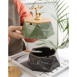 outdoor ashtray with lid cool cute ceramic ash tray smokeless covered lidded windproof elegant home decor