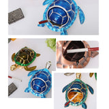 Cute Turtle Ashtray with Lid cool metal outdoor ash tray zinc alloy smokeless vintage marine colorful nonfragile sturdy windproof covered lidded