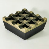 outdoor ashtray with lid cool cute metal zinc alloy ash tray covered lidded windproof 9 holes vintage retro funky grid