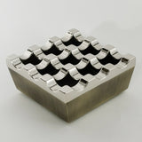 outdoor ashtray with lid cool cute metal zinc alloy ash tray covered lidded windproof 9 holes vintage retro funky grid