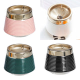 outdoor ashtray with lid cute cool metal ceramic ash tray nordic windproof lidded covered smokeless home decoration handmade portable pink white green black