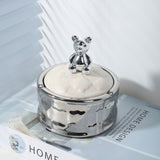 Outdoor Ashtray with Lid for Patio Nordic Silver White smokeless covered lidded ash tray bear