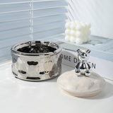 Outdoor Ashtray with Lid for Patio Nordic Silver White smokeless covered lidded ash tray bear