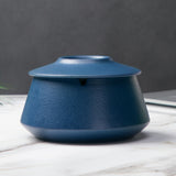 outdoor ashtray with lid for patio cute covered ceramic ash tray smokeless lidded windproof blue 
