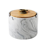 Nordic Marble Ashtray with Bamboo Lid