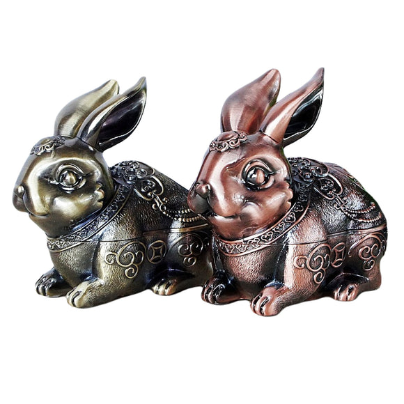 vintage outdoor ashtray with lid metal ash tray alloy cute rabbit bunny animal