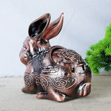 vintage outdoor ashtray with lid metal ash tray alloy cute rabbit bunny animal