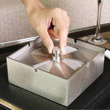 outdoor ashtray with lid metal ash tray square stainless steel smokeless