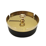 outdoor ashtray with lid metal ash tray stainless steel smokeless black gold