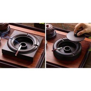 outdoor ashtray with lid wooden ash tray ebony wood windproof