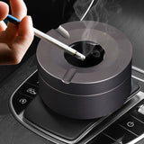 Outdoor Ashtray with Rotatable Lid Sturdy Stainless Steel Ash Tray Smokeless Car