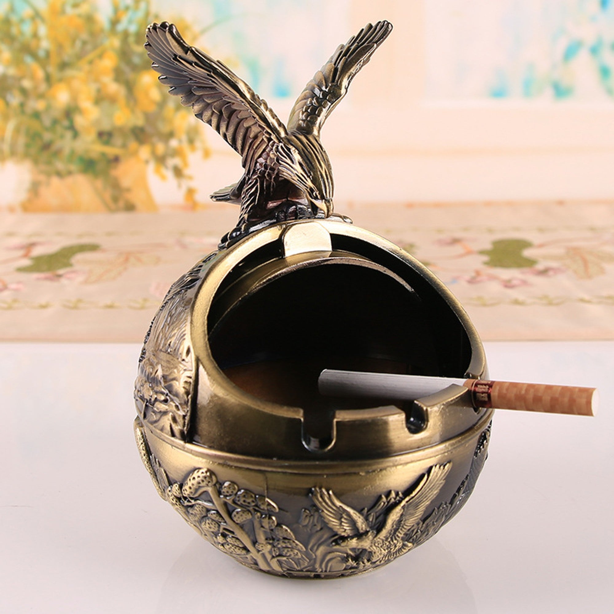 Outdoor Covered Ashtray Vintage Ambitious Eagle – Ashtray Planet
